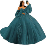 3D Floral Quinceañera Ball Gown
