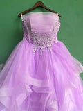 Ice Blue Strapless Quinceañera Dress