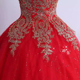 Red Tulle Strapless Formal Dress