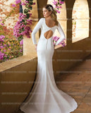 Gorgeous Satin Cut-out Backless Mermaid Wedding Dress