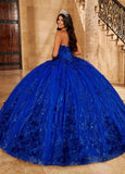 Puffy Off The Shoulder Flowers Quinceanera Ball Gown