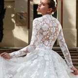 High Neck Lace Wedding Dress