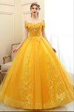 Vintage Gold Lace Quinceañera Dress