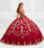 Burgundy Off-Shoulder Quinceañera Gown
