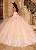 Puffy Off The Shoulder Flowers Quinceanera Ball Gown