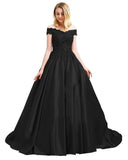 Elegant Green Satin Evening Gown