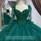 Long Sleeve Sweet 16 15 Prom Quinceanera Dress