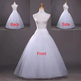 Adjustable 4 Layer Tulle Floor Length Hoopless Petticoat
