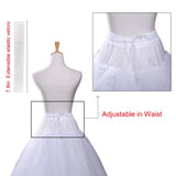 Adjustable 4 Layer Tulle Floor Length Hoopless Petticoat