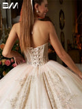 Glitter Quinceanera Dress with Detachable Sleeves