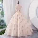 Floral Embroidery Long Prom Dress