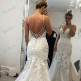 Exquisite Lace Appliques Mermaid Wedding Dress