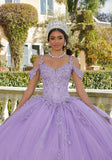 Blue Lace Quinceañera Ball Gown
