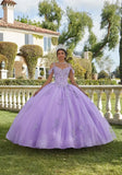 Blue Lace Quinceañera Ball Gown