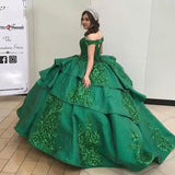 Emerald Green Off-Shoulder Quinceañera Dress