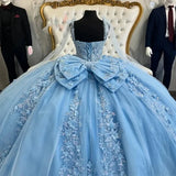 Glittering 3D Flowers Quinceanera Dress