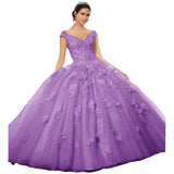 Sparkly Tulle Lace Appliques Quinceanera Dress Set Two