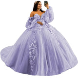 3D Floral Quinceañera Ball Gown