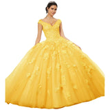 Sparkly Tulle Lace Appliques Quinceanera Dress Set Two