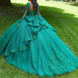 Pink 3D Floral Quinceañera Ball Gown