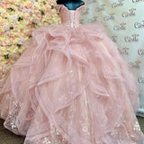 Glittering Off-Shoulder Prom Quinceanera Dress