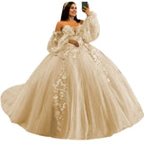 3D Floral Quinceañera Ball Gown