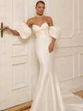 Satin Strapless Mermaid Wedding Dress