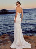 Detachable Train Backless Vintage Mermaid Wedding Dress