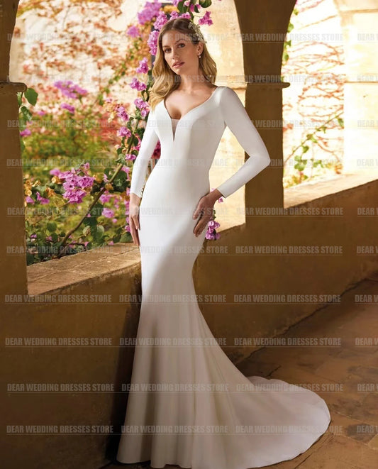 Gorgeous Satin Cut-out Backless Mermaid Wedding Dress