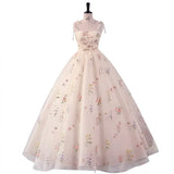 Floral Embroidery Long Prom Dress