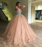 Gold Puffy Ball Gown Quinceañera Dress