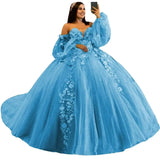 3D Floral Quinceañera Ball Gown
