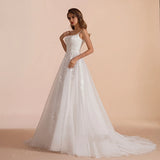 Graceful Lace Applique Wedding Dress