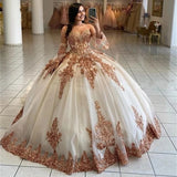 Quinceañera Dress with Detachable Sleeves