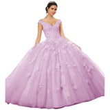 Sparkly Tulle Lace Appliques Quinceanera Dress Set One