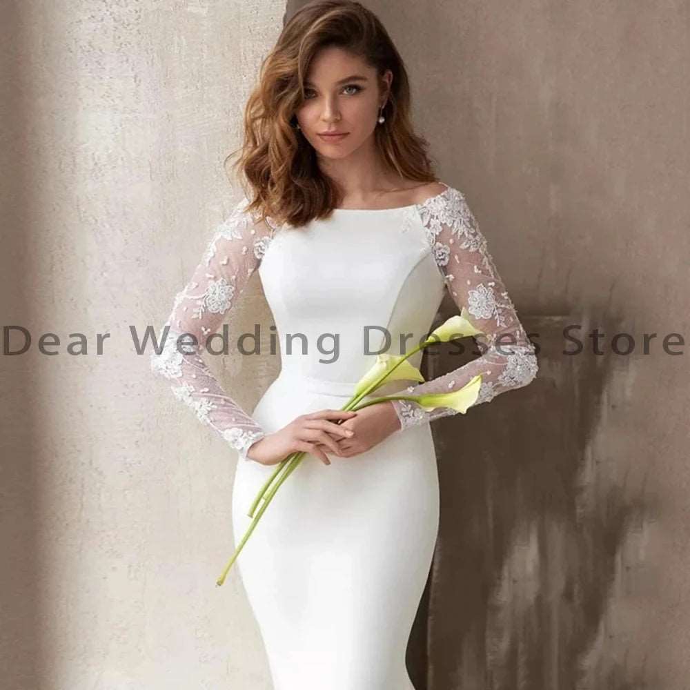 Classic Lace Long Sleeve Mermaid Wedding Dress