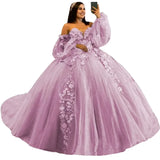 3D Floral Quinceañera Ball Gown
