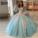 3D Floral Quinceañera Ball Gown