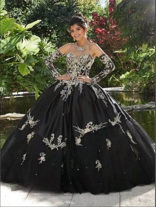 Black Princess Quinceañera Dress