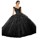 Sparkly Tulle Lace Appliques Quinceanera Dress Set One