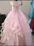 Ice Blue Strapless Quinceañera Dress