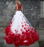 Bohemian Lace Two-Piece Beach Wedding Dress