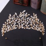 Vintage Rhinestone Headdress Alloy Crown