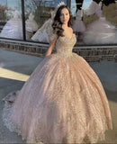 Cap Sleeve Tulle Ball Gown with Beading