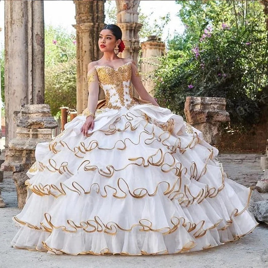 Off Shoulder Mexican Quinceanera Dress