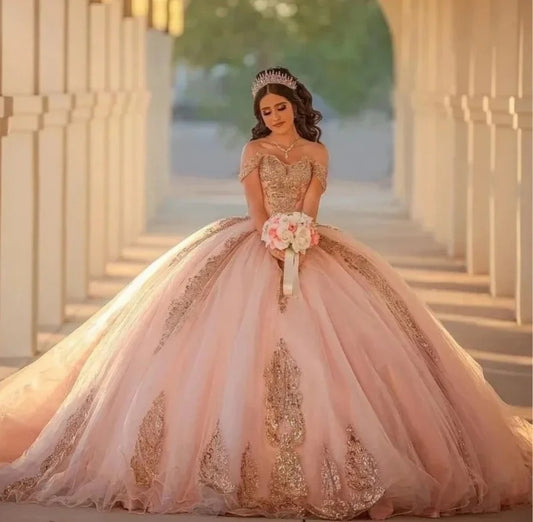 Pink Ball Gown for Quinceañera