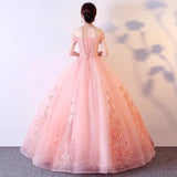 Quinceañera Off-Shoulder Lace Ball Gown