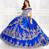 Royal Blue Off-Shoulder Quinceañera Gown