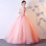 Quinceañera Off-Shoulder Lace Ball Gown