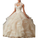 Pink Beaded Quinceañera Ball Gown